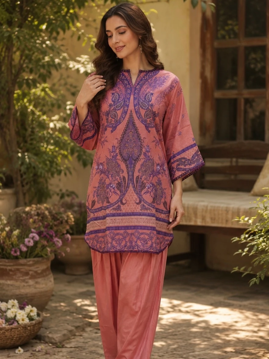 Rose Durbar Co-ord Set